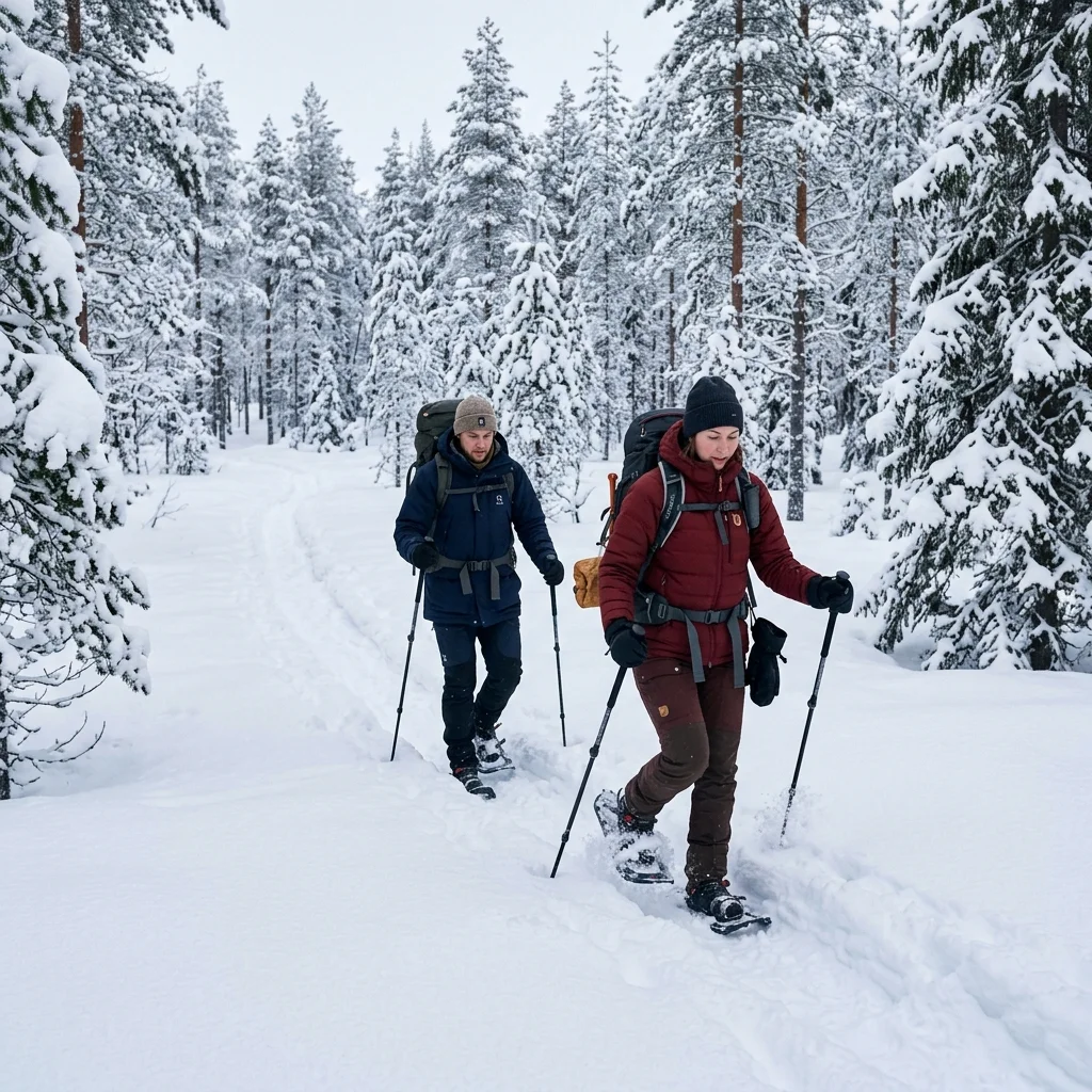 Caminhada de raquetes de neve